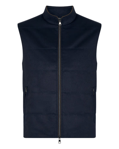 N.Peal Men's Belgravia Cashmere Gilet Navy Blue