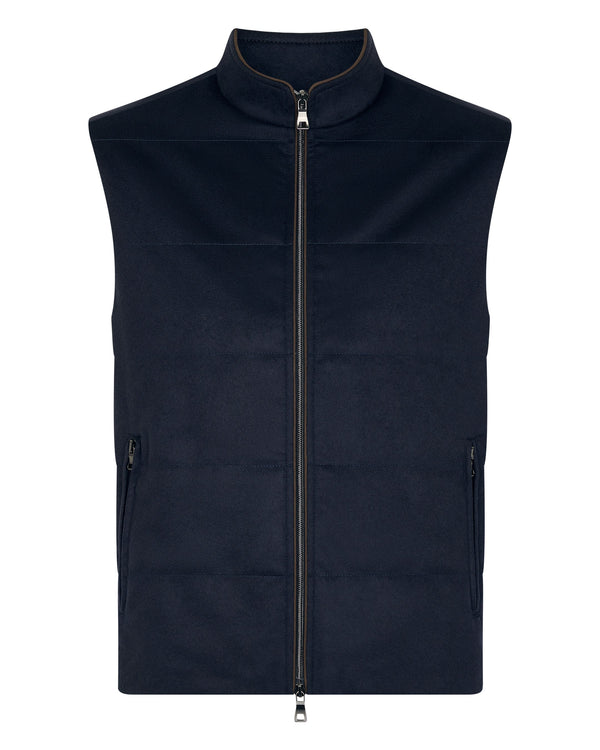 N.Peal Men's Belgravia Cashmere Gilet Navy Blue