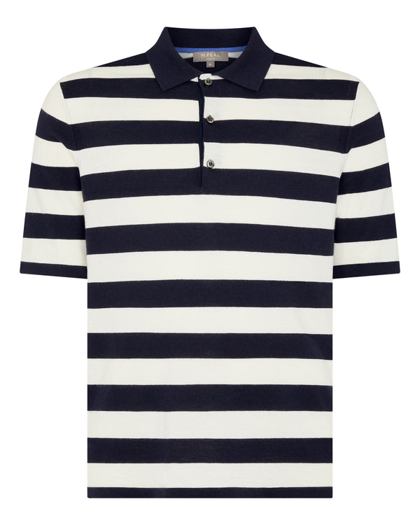 Men's Rock Polo Cotton Cashmere T-Shirt Stripe