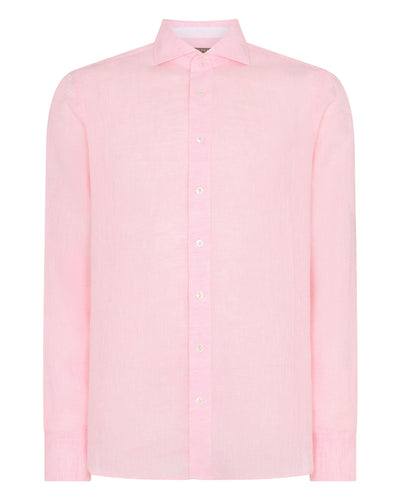N.Peal Men's Cannes Linen Shirt Pink