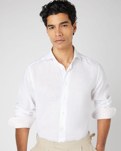 Men's Cannes Linen Shirt White