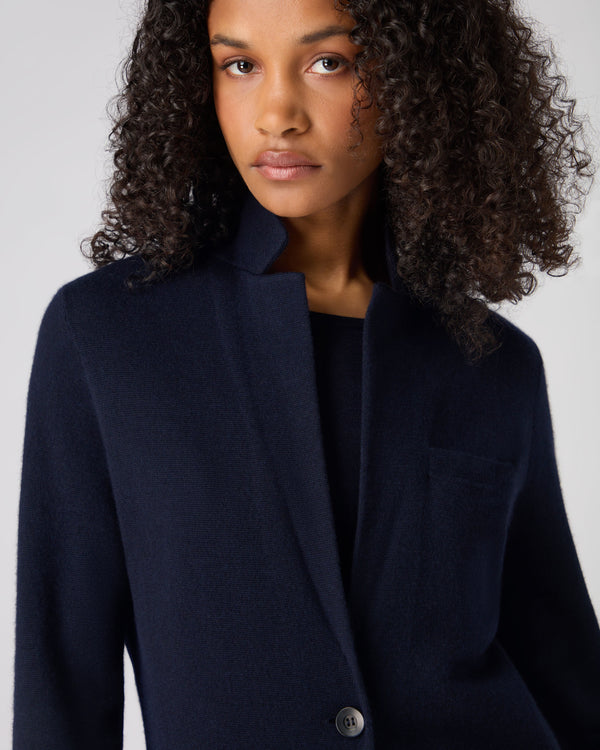 Women's Superfine Cashmere Silk Blazer Navy Blue