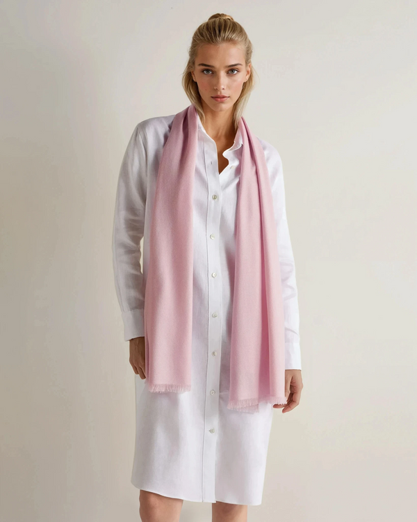 N.Peal Women's Pashmina Cashmere Stole Blossom Pink