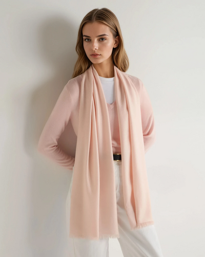 N.Peal Women's Pashmina Cashmere Stole Dusk Pink