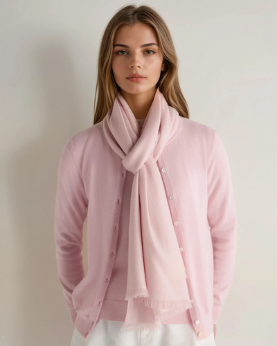 N.Peal Women's Pashmina Cashmere Shawl Blossom Pink