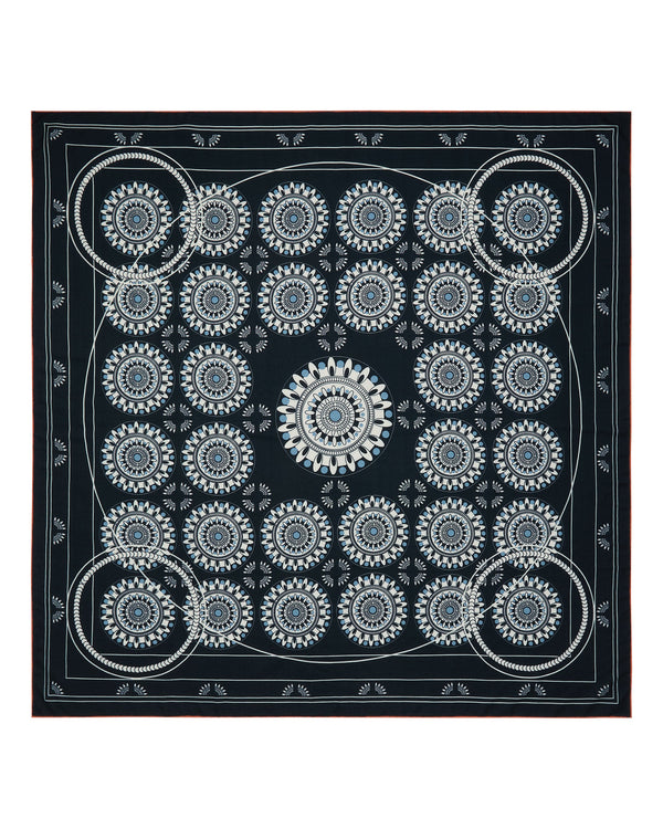 N.Peal Women's Printed Foulard Navy Blue