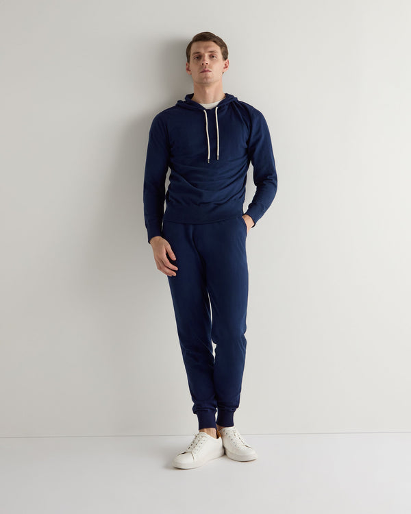 N.Peal Men's Cotton Cashmere Silk Jogger French Blue