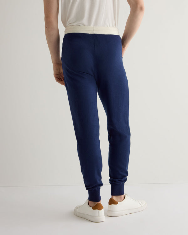 N.Peal Men's Cotton Cashmere Silk Jogger French Blue