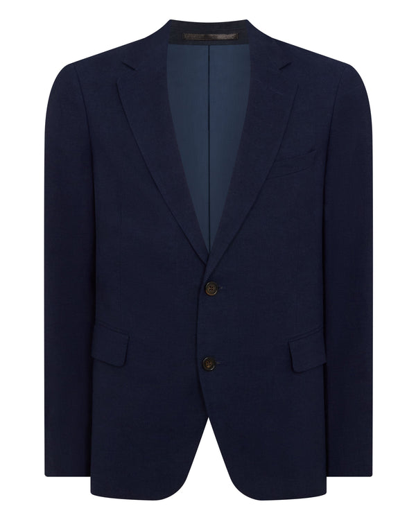 N.Peal Men's Amalfi Linen Jacket Navy Blue