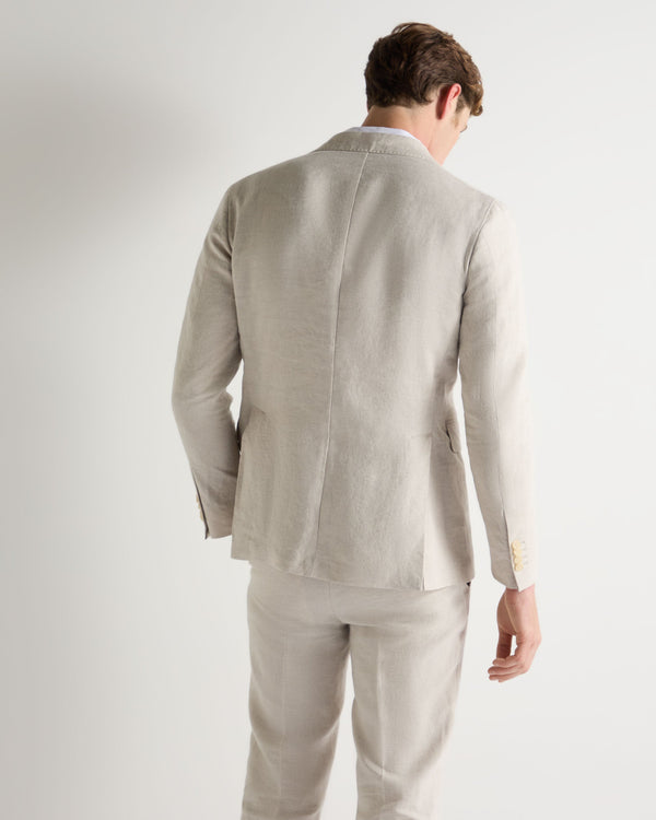 N.Peal Men's Amalfi Linen Jacket Sand Brown