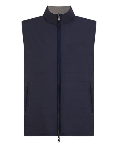 N.Peal Men's Reversible Weatherproof Gilet Navy Blue