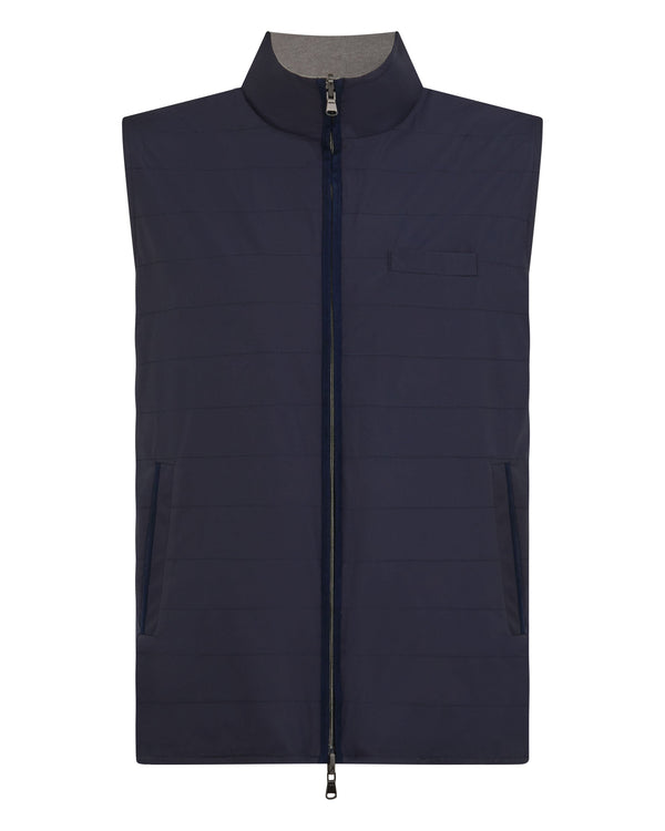 N.Peal Men's Reversible Weatherproof Gilet Navy Blue