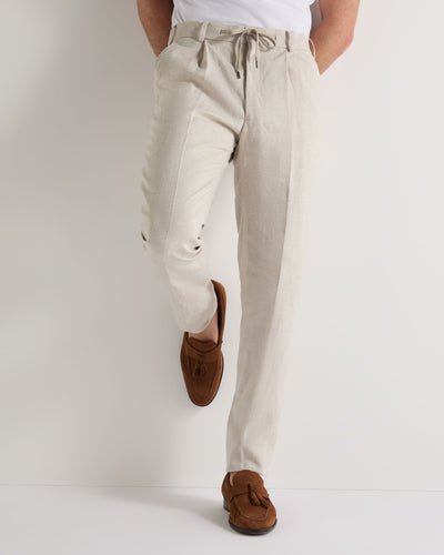Men's Atrani Linen Trouser Sand Brown