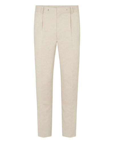 N.Peal Men's Atrani Linen Trouser Sand Brown