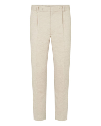 N.Peal Men's Atrani Linen Trouser Sand Brown