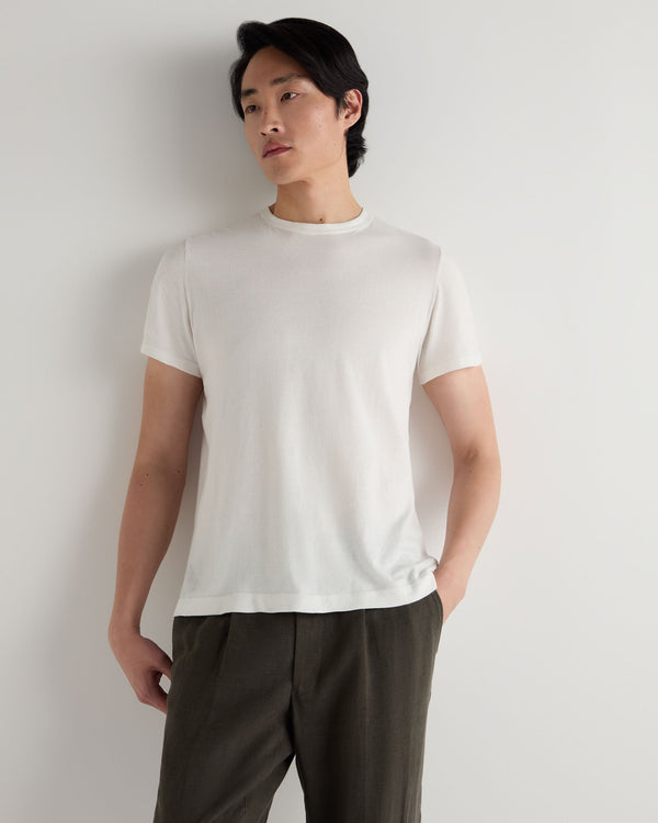 N.Peal Men's Cotton T-Shirt White