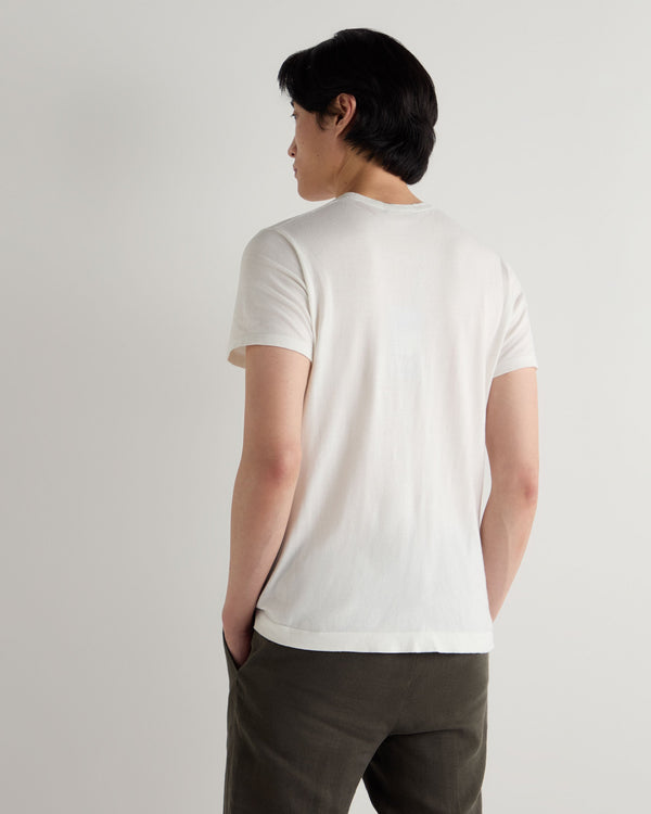 N.Peal Men's Cotton T-Shirt White