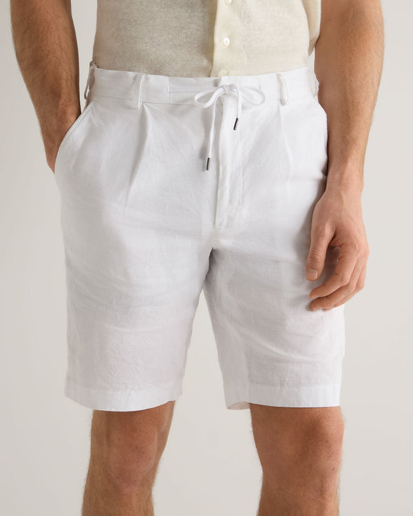 N.Peal Men's Atrani Linen Short White