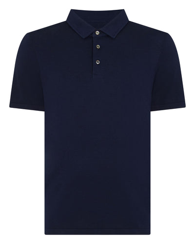 N.Peal Men's Hove Cotton Polo Navy Blue