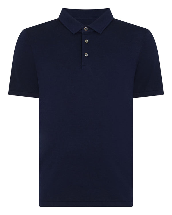 N.Peal Men's Hove Cotton Polo Navy Blue