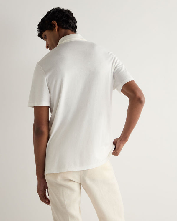 N.Peal Men's Hove Cotton Polo White