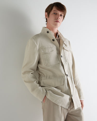 Men's Maine Linen Jacket Sand Brown
