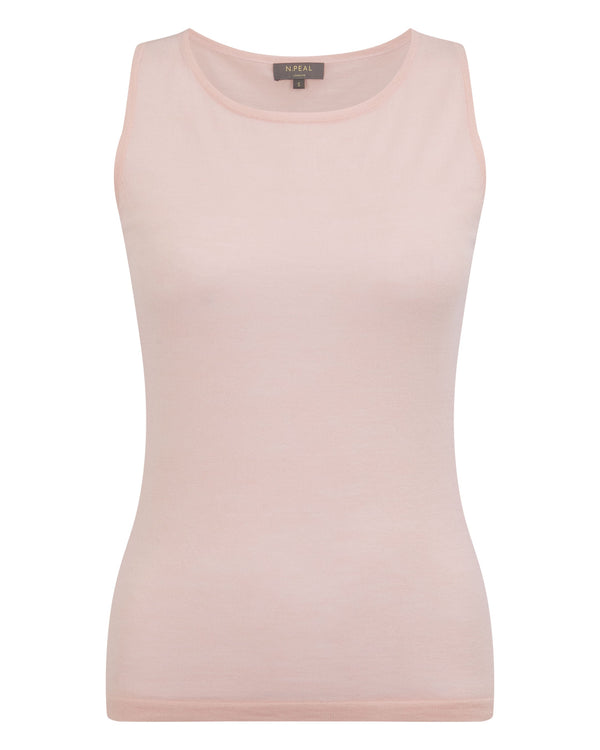 N.Peal Women's Ella Superfine Cashmere Shell Top Blush Pink