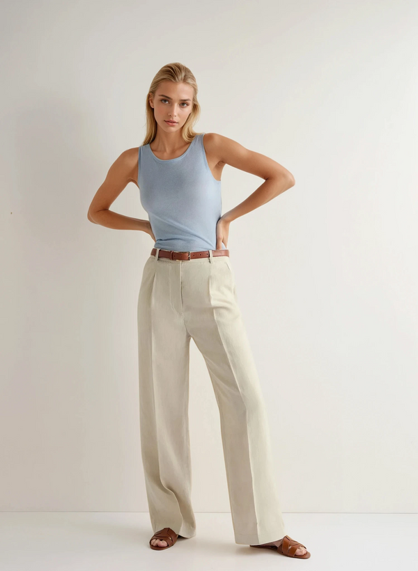 N.Peal Women's Ella Superfine Cashmere Shell Top Pale Blue