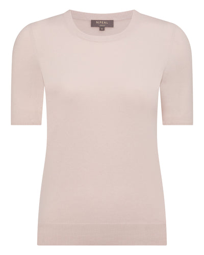 N.Peal Women's Milly Classic Cashmere T-Shirt Dusk Pink