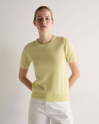 N.Peal Women's Milly Classic Cashmere T-Shirt Granita Yellow