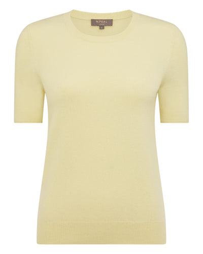 N.Peal Women's Milly Classic Cashmere T-Shirt Granita Yellow