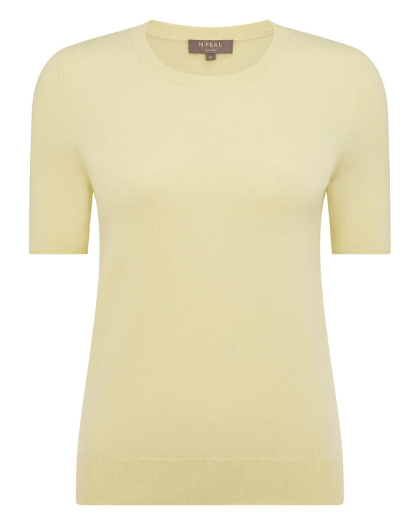 N.Peal Women's Milly Classic Cashmere T-Shirt Granita Yellow