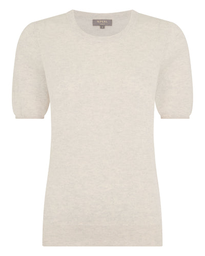 N.Peal Women's Milly Classic Cashmere T-Shirt Pebble Grey