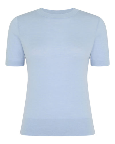 N.Peal Women's Isla Superfine Cashmere T-Shirt Pale Blue