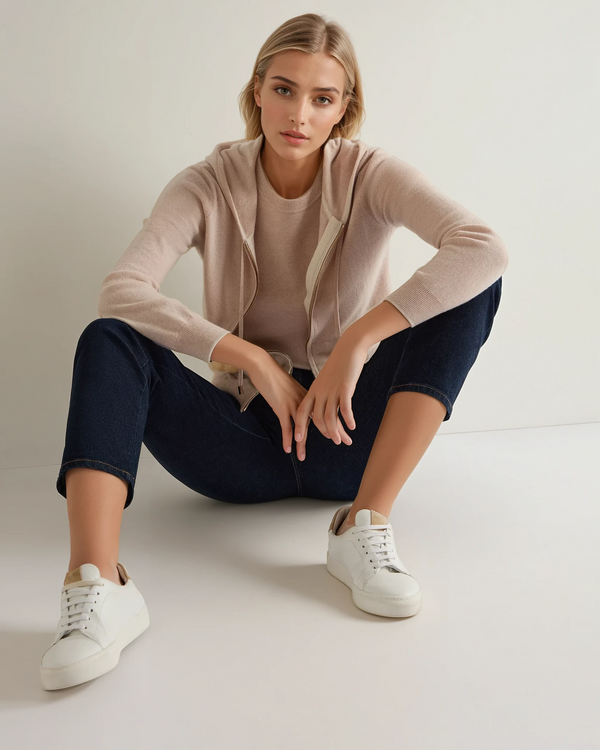 N.Peal Women's Lottie Cashmere T-Shirt Ecru White