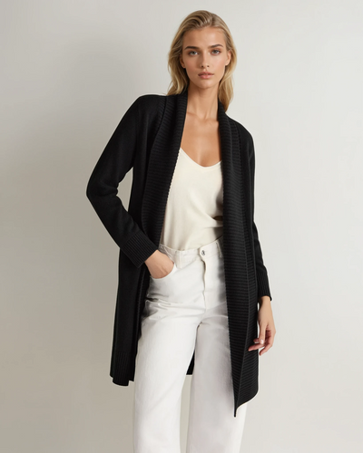 N.Peal Women's Abbey Cashmere Cardigan Black