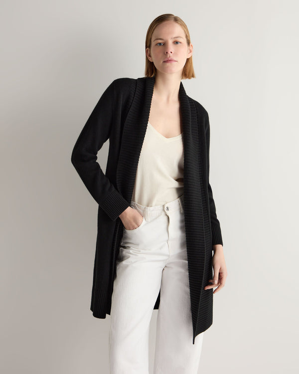 N.Peal Women's Abbey Cashmere Cardigan Black