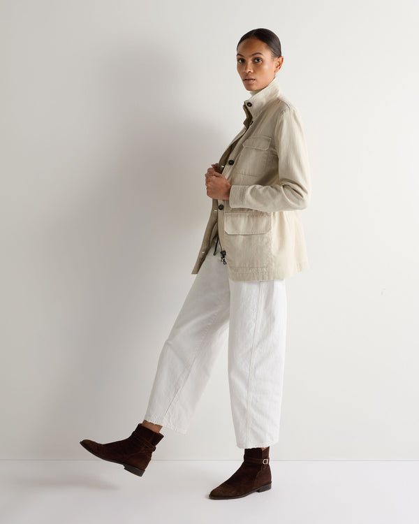 N.Peal Women's Avola Linen Jacket Sand Brown