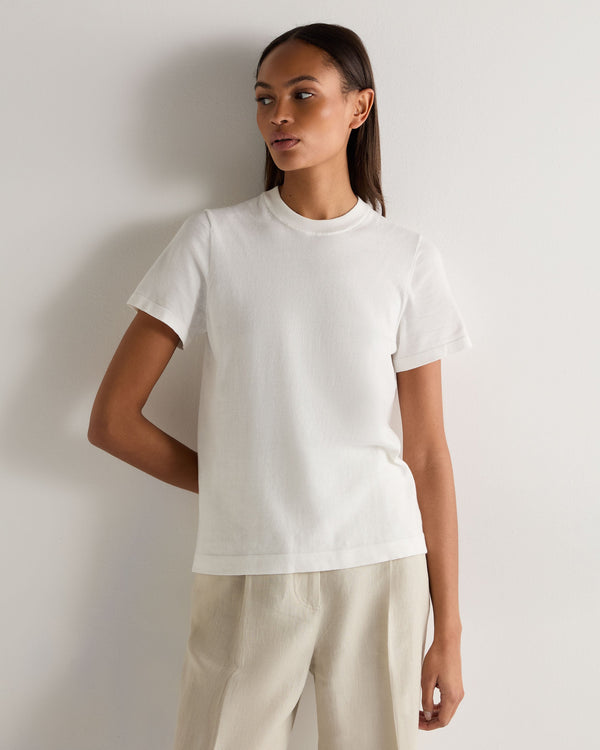 N.Peal Women's Cotton T-Shirt White