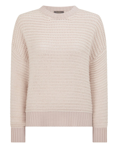 N.Peal Women's Mesh Knit Cashmere Silk Jumper Dusk Pink