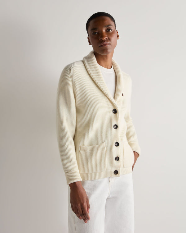 N.Peal Women's Kensington Cashmere Cardigan New Ivory White