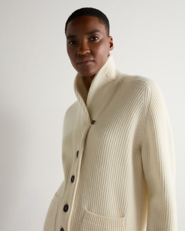 N.Peal Women's Kensington Cashmere Cardigan New Ivory White