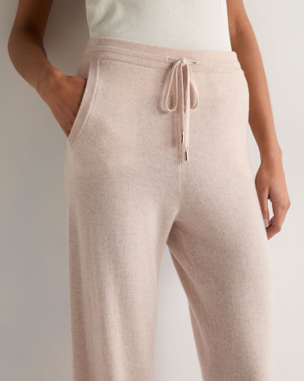 N.Peal Women's Cashmere Cuffed Lounge Trouser Ecru White