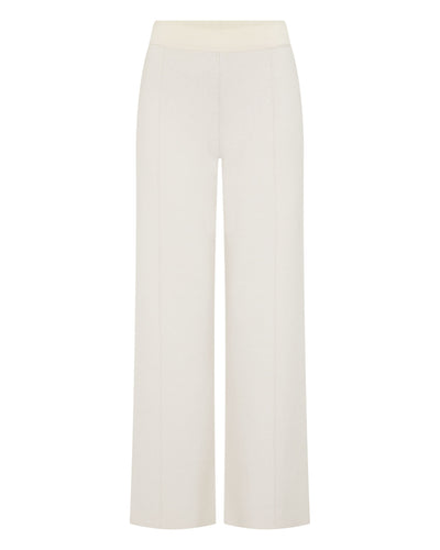 N.Peal Women's Double Faced Cotton Blend Trousers New Ivory White