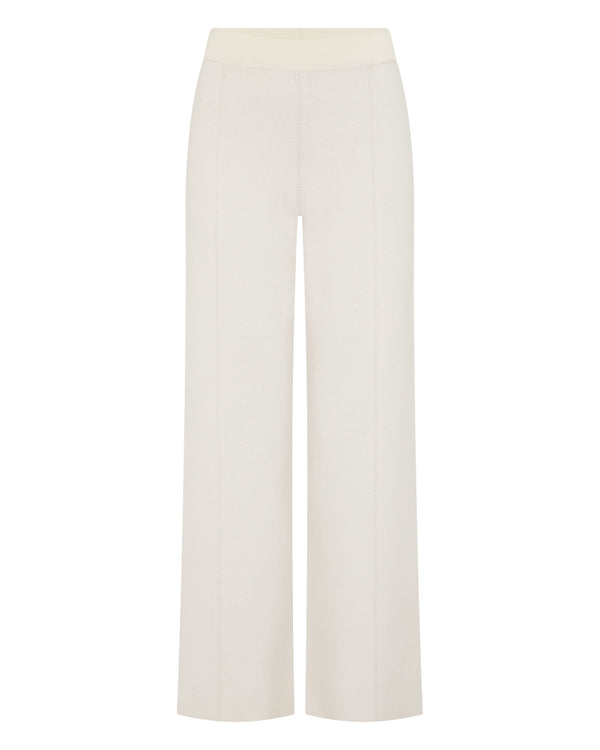 N.Peal Women's Double Faced Cotton Blend Trousers New Ivory White