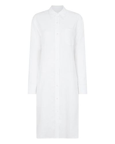 N.Peal Women's Catania Linen Shirt Dress White