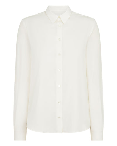 N.Peal Women's Rochelle Silk Shirt White