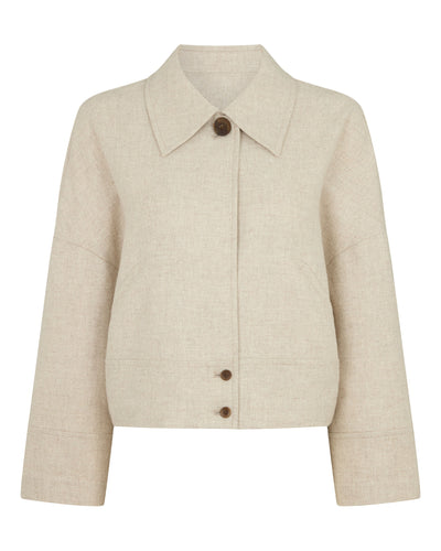 N.Peal Women's Woven Cashmere Jacket Beige Brown