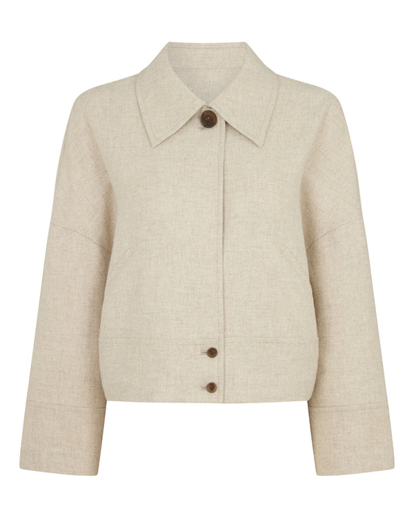 N.Peal Women's Woven Cashmere Jacket Beige Brown