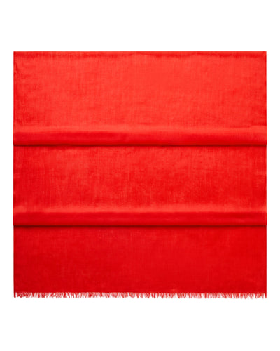 N.Peal Women's Ultrafine Pashmina Cashmere Shawl Tomato Red